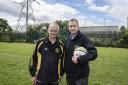 Alan Salmon, chairman of Sutton Common Rovers, and his son Justin, the club's development officer