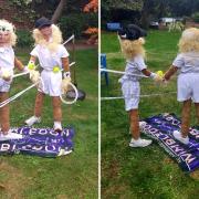 Residents and staff at Lee House decided to recreate tennis stars Roger Federer (Left) and Novak Djokovic (Right) in tribute to the areas links the sport