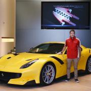 Ready to ride: Hersham’s Sam Bird at Ferrari factory in Maranello